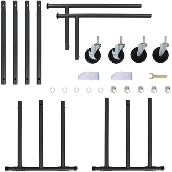 Heavy Duty Standard Rod Clothing Metal Garment Rack, Matte Dark Black - Picture 6 of 6